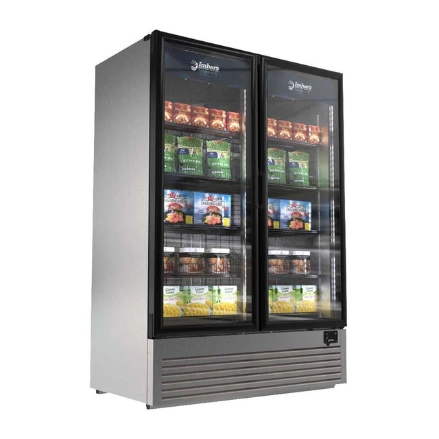 CONGELADOR VERTICAL 2 PTAS. CRISTAL 43 PIES ACERO INOX