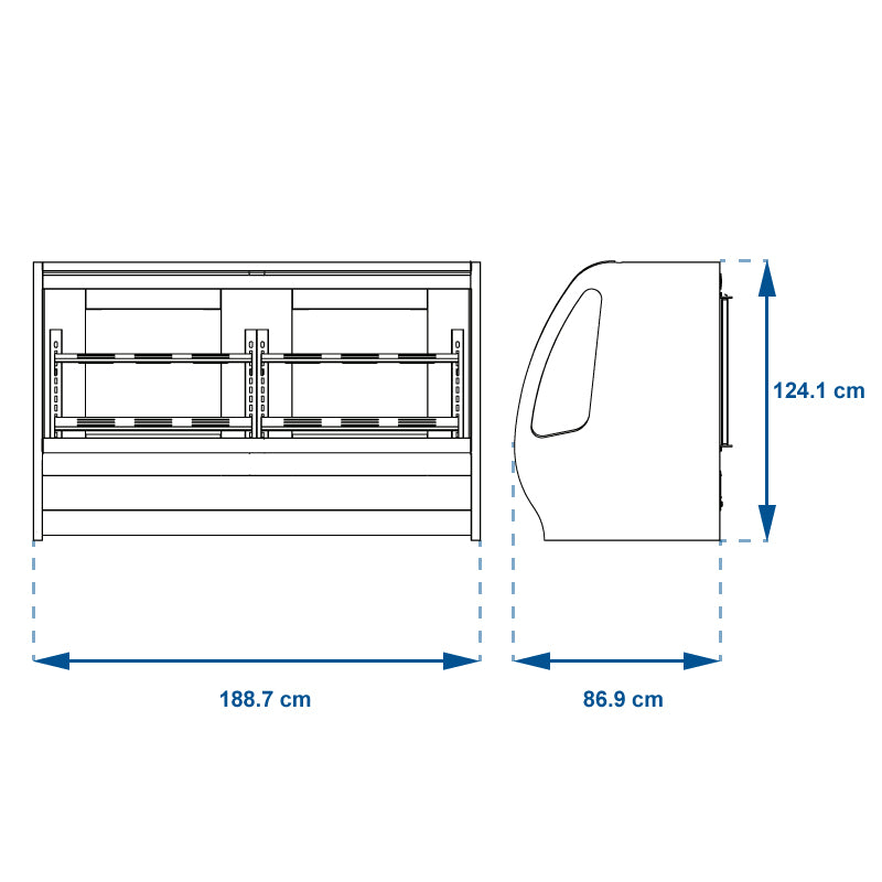 VITRINA CREMERA TEM-200 ACERO INOXIDABLE
