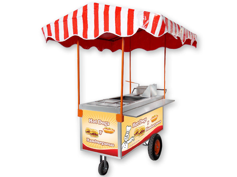 CARRO HOT DOGS 1.80 X .70 X .90 GALVANIZADO ROTULADO