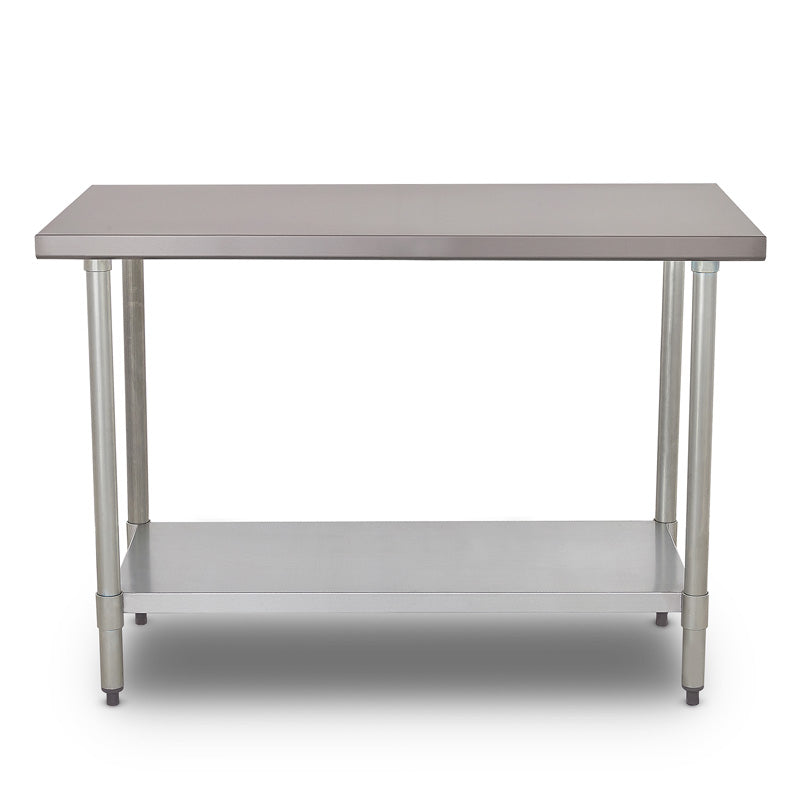 MESA DE ACERO INOXIDABLE 1.20x0.60x0.87 CON ENTREPAÑO
