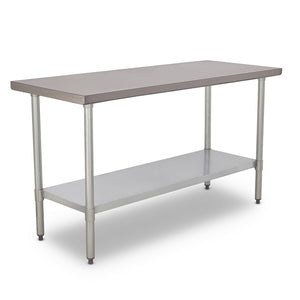 MESA DE ACERO INOXIDABLE 1.50 X .60 X .87 CON ENTREPAÑO