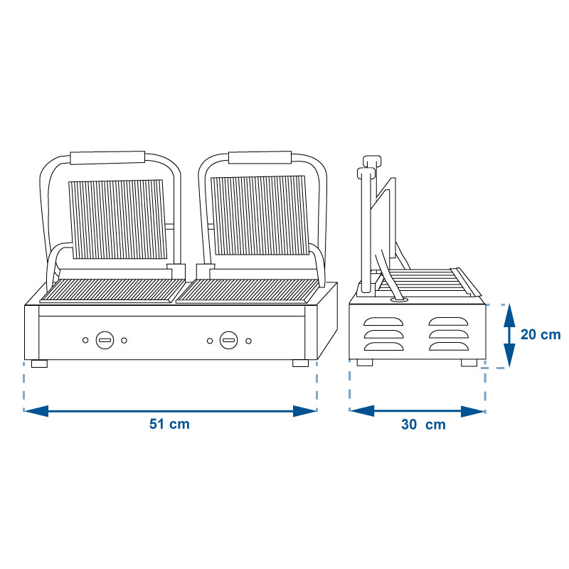 PLANCHA PANINI DOBLE MIGSA 220V