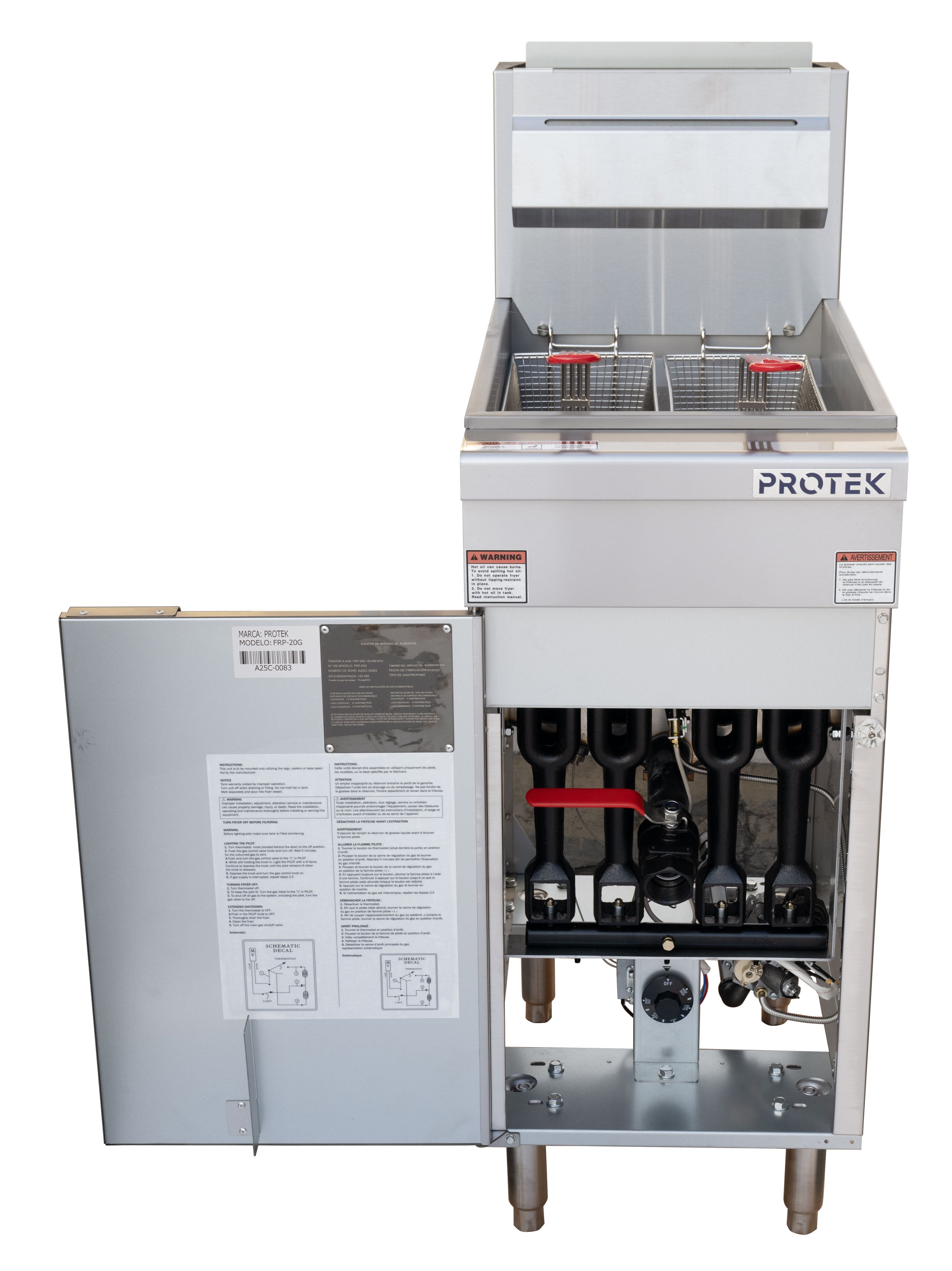 FREIDOR A GAS PROTEK FRP-20G 20 LITROS