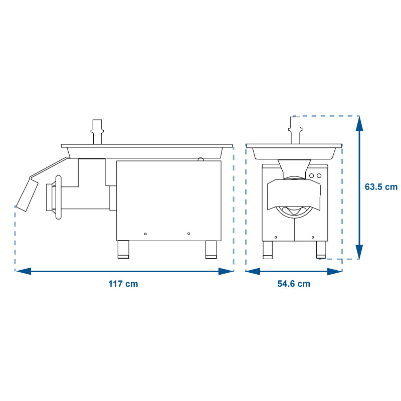 MOLINO PARA CARNE TORREY M32 3 HP MONOFASICO