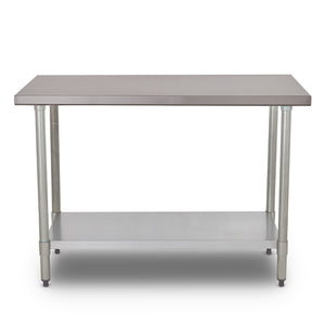 MESA DE ACERO INOXIDABLE 1.20x0.60x0.87 CON ENTREPAÑO