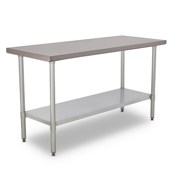 MESA DE ACERO INOXIDABLE 1.50 X .60 X .87 CON ENTREPAÑO