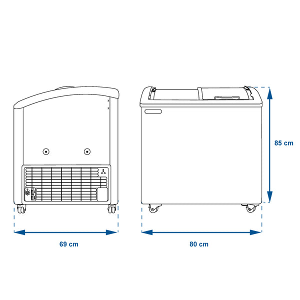CONGELADOR TORREY CRISTAL CURVO CHC-80C