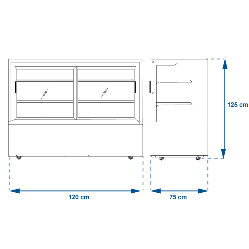 VITRINA REFRIGERADA TORREY FULL GLASS 120 RECTA