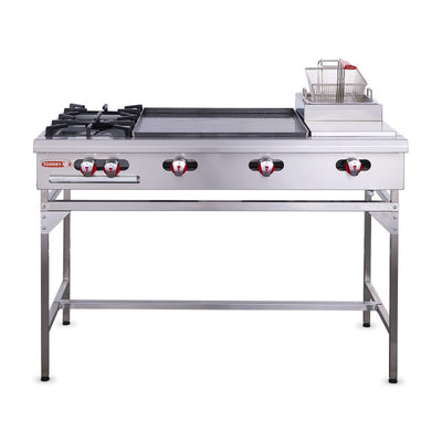 ESTUFA GAS MULTIPLE TORREY LINEA JR PLANCHA, 2 QUEMADORES Y FREIDOR