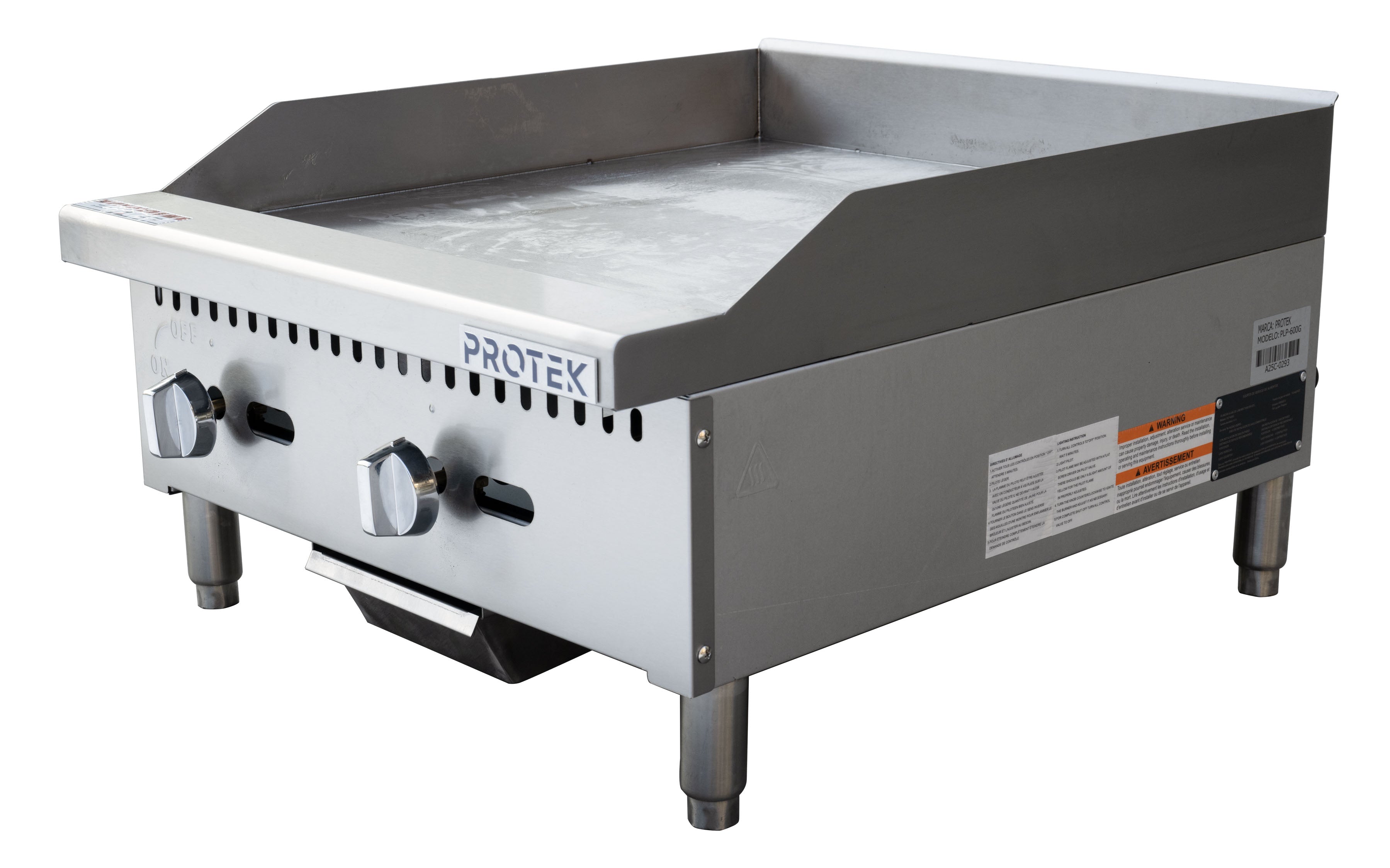 PLANCHA A GAS PROTEK PLP-600G 2 QUEMADORES