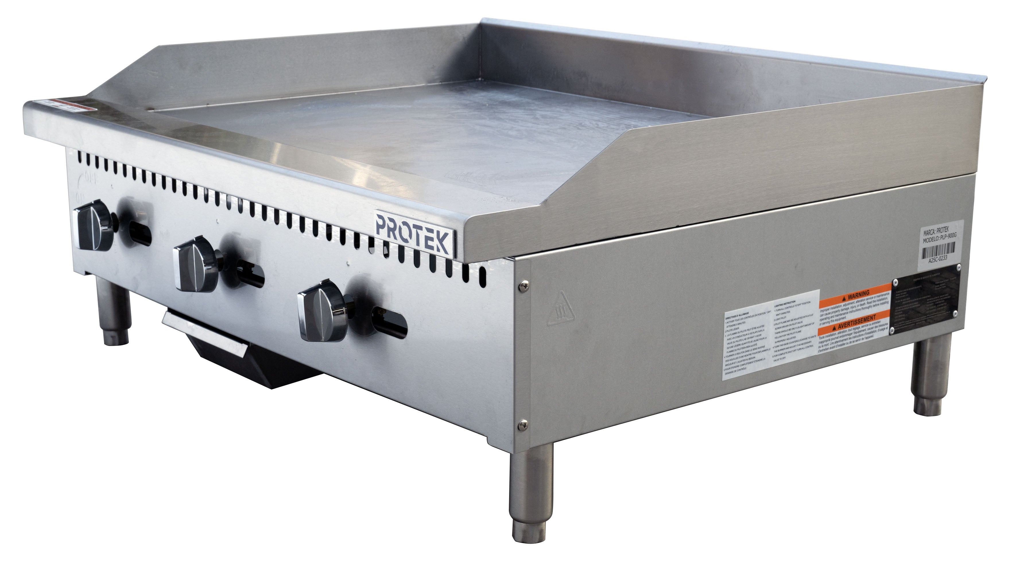 PLANCHA A GAS PROTEK PLP-900G 3 QUEMADORES