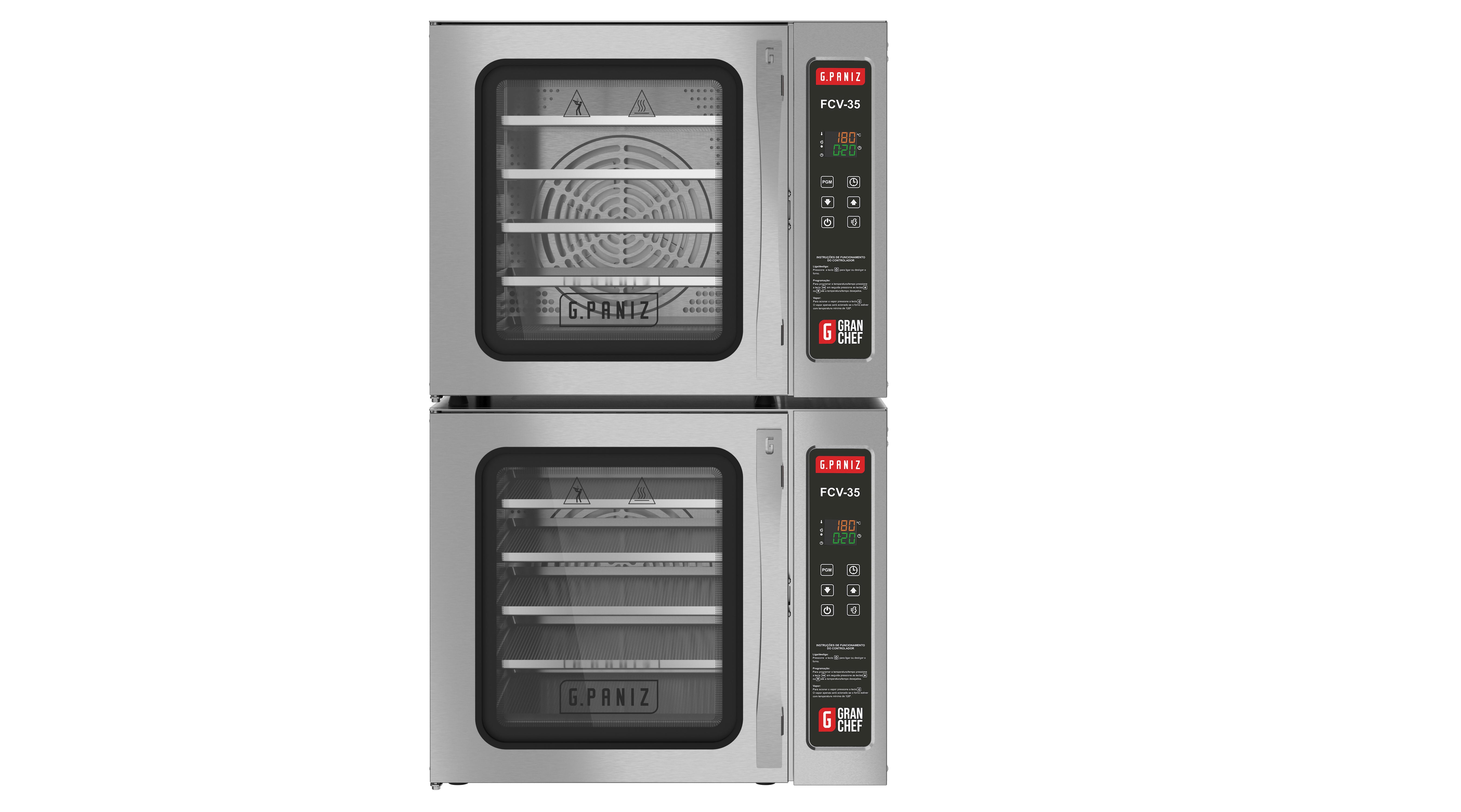 HORNO DE CONVECCION CON VAPOR GPANIZ FCV35 5 CHAROLAS