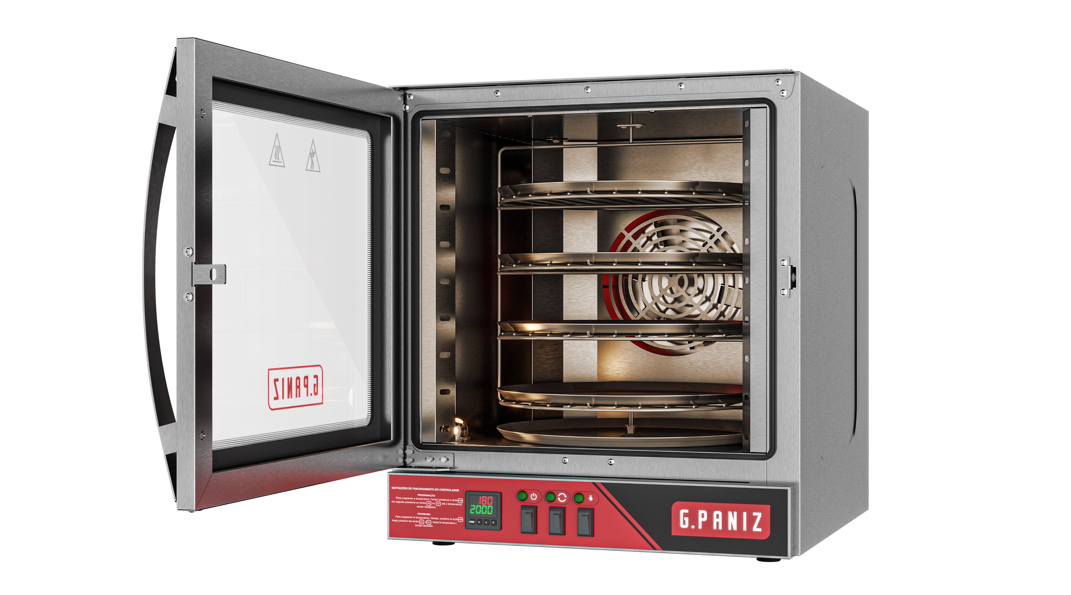 HORNO DE CONVECCION GIRATORIO GPANIZ FCR4 4 CHAROLAS