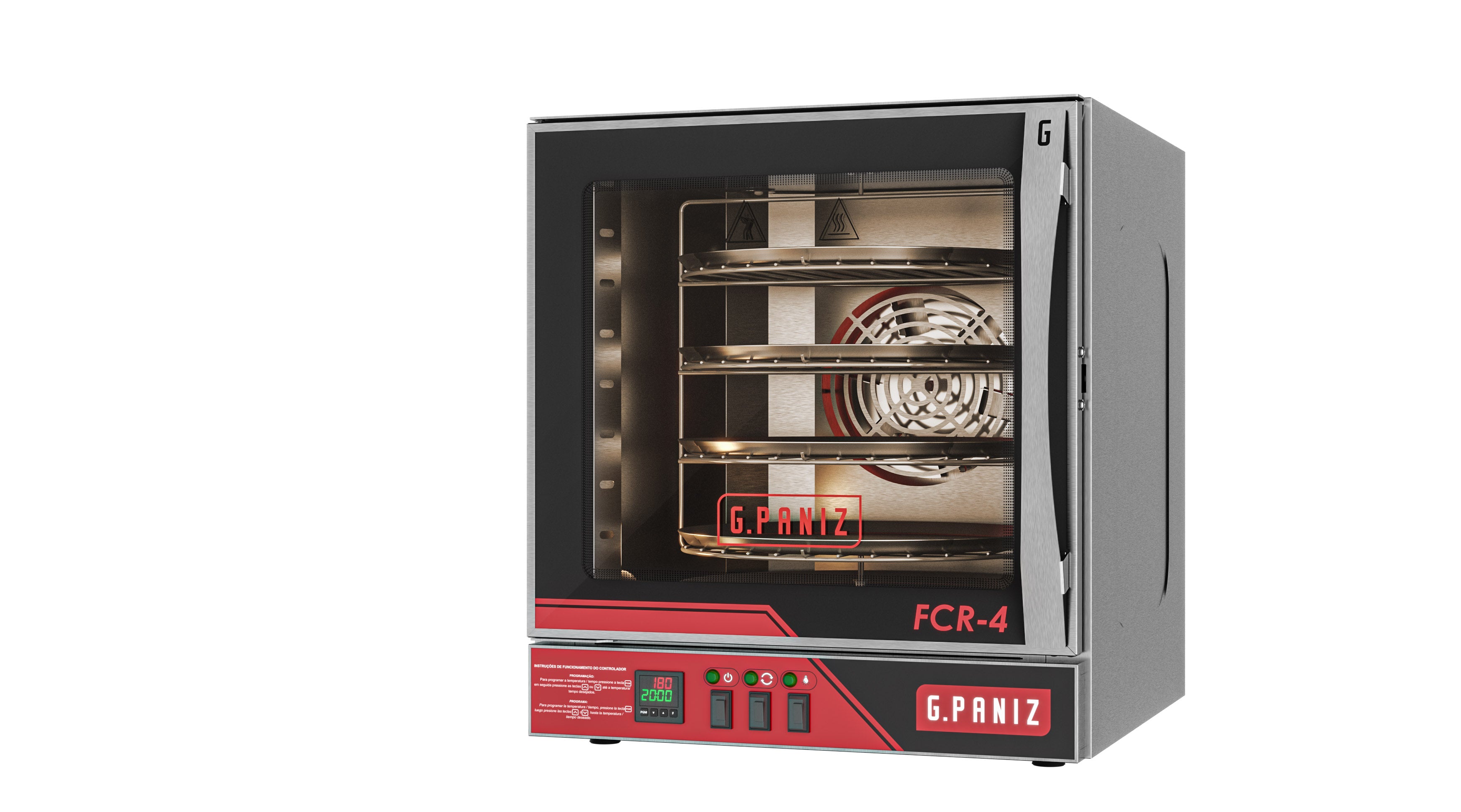 HORNO DE CONVECCION GIRATORIO GPANIZ FCR4 4 CHAROLAS